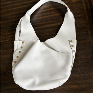 Hammitt White Shoulder Bag with Gold Studs